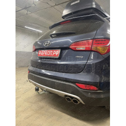 H091A GALIA Полностью оцинкованный фаркоп на Hyundai Santa Fe 2012-2018, 2018-2021, Kia Sorento 2012-2015, 2015-2020. Подрозетник убирается за бампер. Тип шара: A. Подрезка бампе