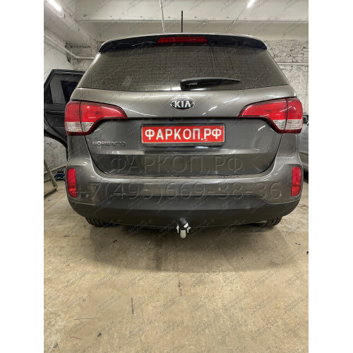 H091A GALIA Полностью оцинкованный фаркоп на Hyundai Santa Fe 2012-2018, 2018-2021, Kia Sorento 2012-2015, 2015-2020. Подрозетник убирается за бампер. Тип шара: A. Подрезка бампера. Нагрузки: 2600/120 кг, масса фаркопа 17,22 кг