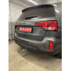 H091A GALIA Полностью оцинкованный фаркоп на Hyundai Santa Fe 2012-2018, 2018-2021, Kia Sorento 2012-2015, 2015-2020. Подрозетник убирается за бампер. Тип шара: A. Подрезка бампера. Нагрузки: 2600/120 кг, масса фаркопа 17,22 кг