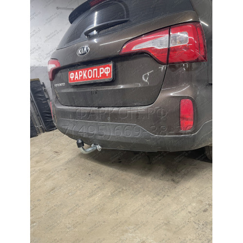 H091A GALIA Полностью оцинкованный фаркоп на Hyundai Santa Fe 2012-2018, 2018-2021, Kia Sorento 2012-2015, 2015-2020. Подрозетник убирается за бампер. Тип шара: A. Подрезка бампера. Нагрузки: 2600/120 кг, масса фаркопа 17,22 кг