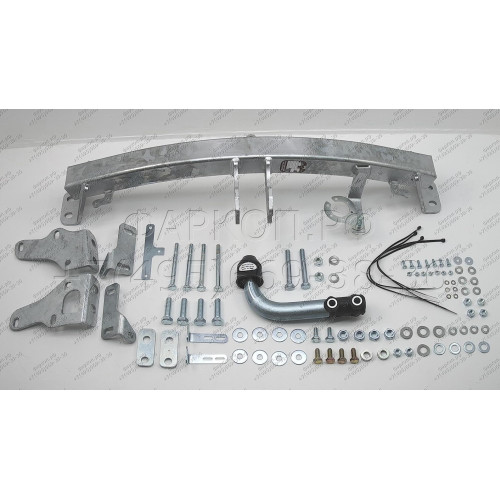 H091A GALIA Полностью оцинкованный фаркоп на Hyundai Santa Fe 2012-2018, 2018-2021, Kia Sorento 2012-2015, 2015-2020. Подрозетник убирается за бампер. Тип шара: A. Подрезка бампера. Нагрузки: 2600/120 кг, масса фаркопа 17,22 кг