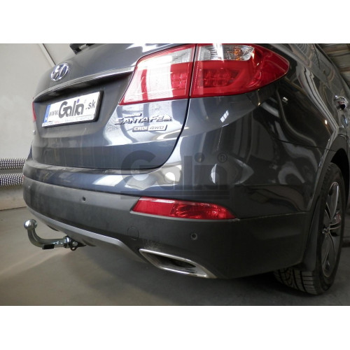 H094C GALIA Полностью оцинкованный фаркоп на Hyundai Grand Santa Fe 2014-2018. Подрозетник убирается за бампер. Тип шара: C (горизонтальный съемный). Невидимый вырез бампера. Нагрузки: 2500/100 кг, масса фаркопа 19,67 кг