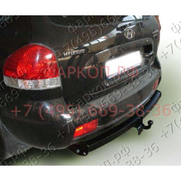 H205-A Лидер-плюс ТСУ для Hyundai Santa Fe 2001-2006, Hyundai Santa Fe Classic 2007-2013, JAC Rein 2007-2011 без снятия и выреза бампера. Нагрузки: 1500/75 кг, масса фаркопа 22,4 кг (без э