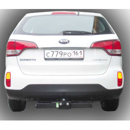 H224-FC Лидер-плюс ТСУ для Hyundai Santa Fe 2012-2018, Kia Sorento 2012-2015 без снятия и выреза бампера. Тип шара: FC. Нагрузки: 1200/50 кг, масса фаркопа 20,94 кг (без электр