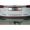 TCU00177 ТСС Фаркоп на Hyundai Santa Fe 2021-2023. Требуется подрезка бампера. Тип шара: E (шаровый узел под американский квадрат). Нагрузки: 1500/80 кг