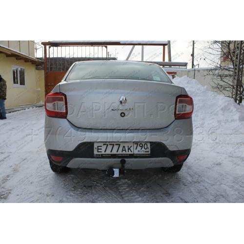 RN 15 AVTOS Фаркоп на Renault Logan I седан 2005-2014, Logan II седан 2014-2022 без выреза бампера, Renault Sandero 2014-2022, Renault Sandero Stepway 2014-2022 требуется вырез в бампере. Тип шара: A. Нагрузки: 1200/75 кг, масса фаркопа 13,5 кг (без элект