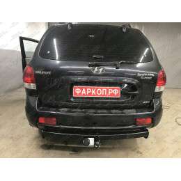 H205-A Лидер-плюс ТСУ для Hyundai Santa Fe 2001-2006, Hyundai Santa Fe Classic 2007-2013, JAC Rein 2007-2011 без снятия и выреза бампера. Нагрузки: 1500/75 кг, масса фаркопа 22,4 кг (без э