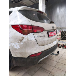 H091A GALIA Полностью оцинкованный фаркоп на Hyundai Santa Fe 2012-2018, 2018-2021, Kia Sorento 2012-2015, 2015-2020. Подрозетник убирается за бампер. Тип шара: A. Подрезка бампе