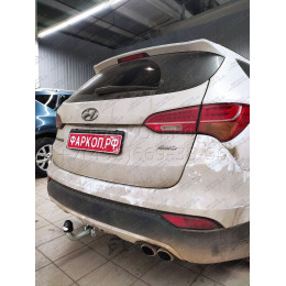 H091A GALIA Полностью оцинкованный фаркоп на Hyundai Santa Fe 2012-2018, 2018-2021, Kia Sorento 2012-2015, 2015-2020. Подрозетник убирается за бампер. Тип шара: A. Подрезка бампе