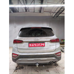 H091A GALIA Полностью оцинкованный фаркоп на Hyundai Santa Fe 2012-2018, 2018-2021, Kia Sorento 2012-2015, 2015-2020. Подрозетник убирается за бампер. Тип шара: A. Подрезка бампе