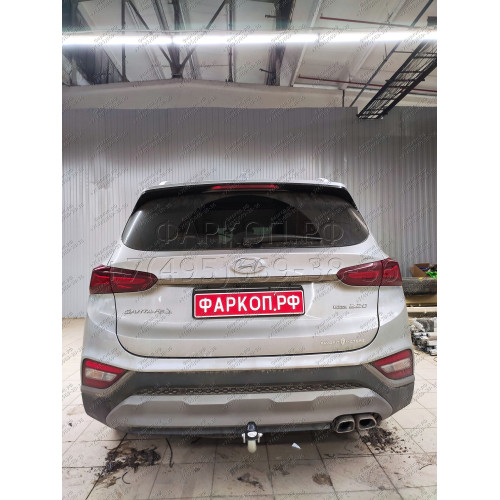 H091A GALIA Полностью оцинкованный фаркоп на Hyundai Santa Fe 2012-2018, 2018-2021, Kia Sorento 2012-2015, 2015-2020. Подрозетник убирается за бампер. Тип шара: A. Подрезка бампера. Нагрузки: 2600/120 кг, масса фаркопа 17,22 кг