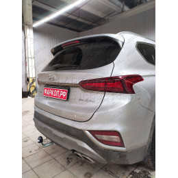 H091A GALIA Полностью оцинкованный фаркоп на Hyundai Santa Fe 2012-2018, 2018-2021, Kia Sorento 2012-2015, 2015-2020. Подрозетник убирается за бампер. Тип шара: A. Подрезка бампе