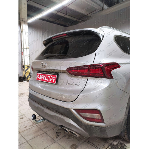 H091A GALIA Полностью оцинкованный фаркоп на Hyundai Santa Fe 2012-2018, 2018-2021, Kia Sorento 2012-2015, 2015-2020. Подрозетник убирается за бампер. Тип шара: A. Подрезка бампера. Нагрузки: 2600/120 кг, масса фаркопа 17,22 кг