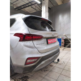 H091A GALIA Полностью оцинкованный фаркоп на Hyundai Santa Fe 2012-2018, 2018-2021, Kia Sorento 2012-2015, 2015-2020. Подрозетник убирается за бампер. Тип шара: A. Подрезка бампе
