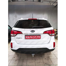 H091A GALIA Полностью оцинкованный фаркоп на Hyundai Santa Fe 2012-2018, 2018-2021, Kia Sorento 2012-2015, 2015-2020. Подрозетник убирается за бампер. Тип шара: A. Подрезка бампе