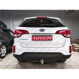 H091A GALIA Полностью оцинкованный фаркоп на Hyundai Santa Fe 2012-2018, 2018-2021, Kia Sorento 2012-2015, 2015-2020. Подрозетник убирается за бампер. Тип шара: A. Подрезка бампе