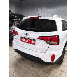 H091A GALIA Полностью оцинкованный фаркоп на Hyundai Santa Fe 2012-2018, 2018-2021, Kia Sorento 2012-2015, 2015-2020. Подрозетник убирается за бампер. Тип шара: A. Подрезка бампе