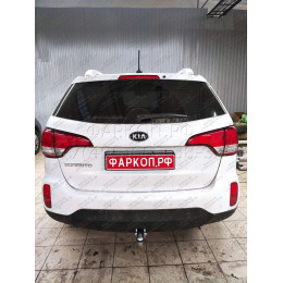 H091A GALIA Полностью оцинкованный фаркоп на Hyundai Santa Fe 2012-2018, 2018-2021, Kia Sorento 2012-2015, 2015-2020. Подрозетник убирается за бампер. Тип шара: A. Подрезка бампе
