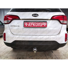 H091A GALIA Полностью оцинкованный фаркоп на Hyundai Santa Fe 2012-2018, 2018-2021, Kia Sorento 2012-2015, 2015-2020. Подрозетник убирается за бампер. Тип шара: A. Подрезка бампе