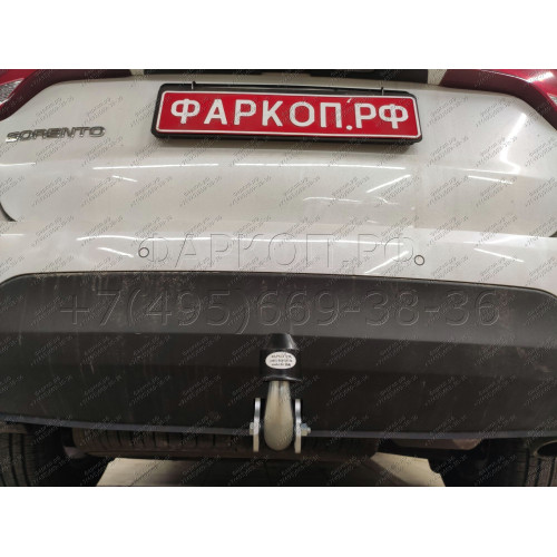 H091A GALIA Полностью оцинкованный фаркоп на Hyundai Santa Fe 2012-2018, 2018-2021, Kia Sorento 2012-2015, 2015-2020. Подрозетник убирается за бампер. Тип шара: A. Подрезка бампера. Нагрузки: 2600/120 кг, масса фаркопа 17,22 кг