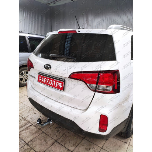 H091A GALIA Полностью оцинкованный фаркоп на Hyundai Santa Fe 2012-2018, 2018-2021, Kia Sorento 2012-2015, 2015-2020. Подрозетник убирается за бампер. Тип шара: A. Подрезка бампера. Нагрузки: 2600/120 кг, масса фаркопа 17,22 кг