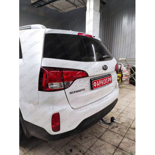H091A GALIA Полностью оцинкованный фаркоп на Hyundai Santa Fe 2012-2018, 2018-2021, Kia Sorento 2012-2015, 2015-2020. Подрозетник убирается за бампер. Тип шара: A. Подрезка бампера. Нагрузки: 2600/120 кг, масса фаркопа 17,22 кг