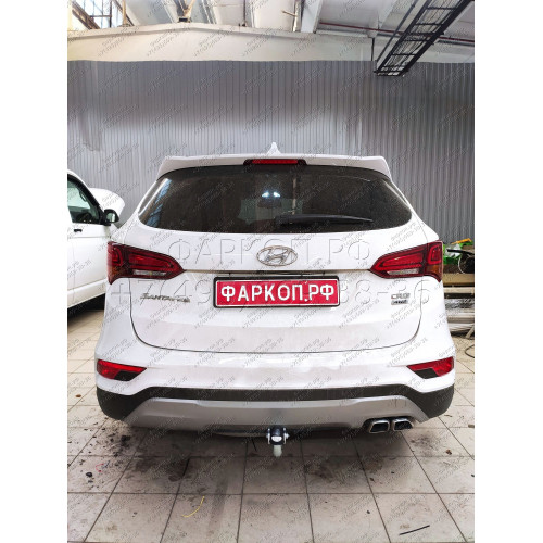 H091A GALIA Полностью оцинкованный фаркоп на Hyundai Santa Fe 2012-2018, 2018-2021, Kia Sorento 2012-2015, 2015-2020. Подрозетник убирается за бампер. Тип шара: A. Подрезка бампера. Нагрузки: 2600/120 кг, масса фаркопа 17,22 кг