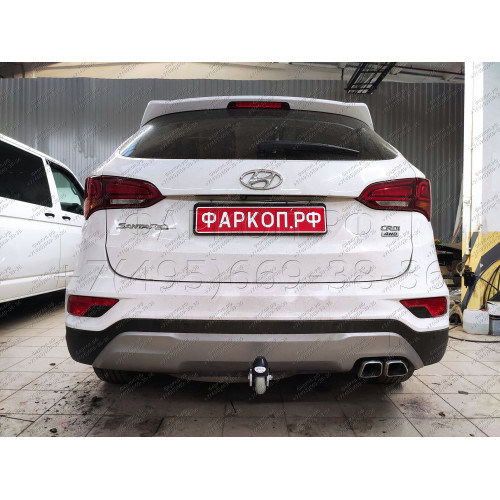 H091A GALIA Полностью оцинкованный фаркоп на Hyundai Santa Fe 2012-2018, 2018-2021, Kia Sorento 2012-2015, 2015-2020. Подрозетник убирается за бампер. Тип шара: A. Подрезка бампера. Нагрузки: 2600/120 кг, масса фаркопа 17,22 кг
