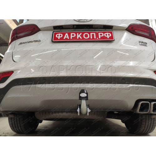 H091A GALIA Полностью оцинкованный фаркоп на Hyundai Santa Fe 2012-2018, 2018-2021, Kia Sorento 2012-2015, 2015-2020. Подрозетник убирается за бампер. Тип шара: A. Подрезка бампера. Нагрузки: 2600/120 кг, масса фаркопа 17,22 кг