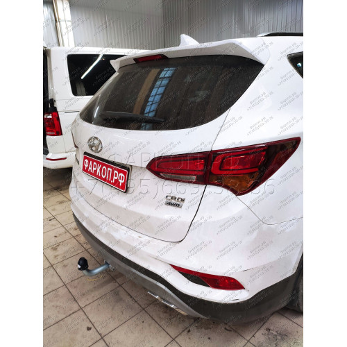 H091A GALIA Полностью оцинкованный фаркоп на Hyundai Santa Fe 2012-2018, 2018-2021, Kia Sorento 2012-2015, 2015-2020. Подрозетник убирается за бампер. Тип шара: A. Подрезка бампера. Нагрузки: 2600/120 кг, масса фаркопа 17,22 кг