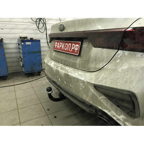 6764-A ORIS Фаркоп на Kia Cerato дорестайлинг 2018-2021. Необходима подрезка бампера. Тип шара: A. Нагрузки: 1500/75 кг, масса фаркопа 18 кг (без электрики в комплекте)
