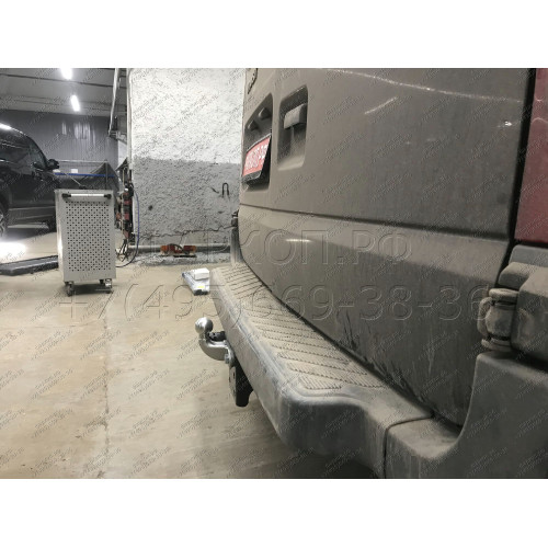 F116-F Лидер-плюс ТСУ для Ford Transit фургон, с задней подножкой 2000-2014 без снятия и выреза бампера. Тип шара: F. Нагрузки: 2000/100 кг, масса фаркопа 22,92 кг (без электрики в комплекте)