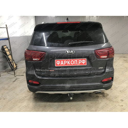 H091A GALIA Полностью оцинкованный фаркоп на Hyundai Santa Fe 2012-2018, 2018-2021, Kia Sorento 2012-2015, 2015-2020. Подрозетник убирается за бампер. Тип шара: A. Подрезка бампера. Нагрузки: 2600/120 кг, масса фаркопа 17,22 кг