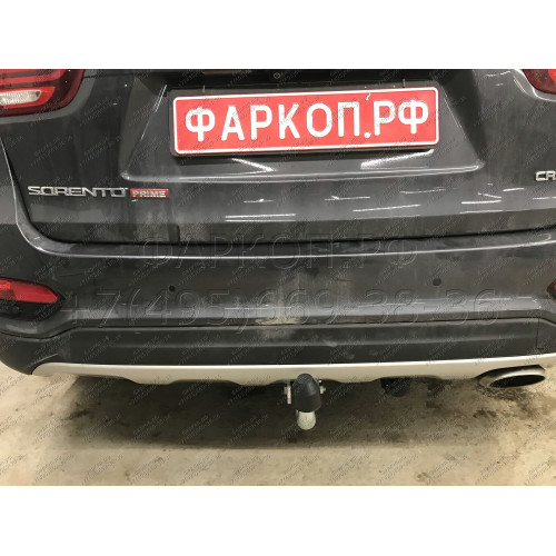 H091A GALIA Полностью оцинкованный фаркоп на Hyundai Santa Fe 2012-2018, 2018-2021, Kia Sorento 2012-2015, 2015-2020. Подрозетник убирается за бампер. Тип шара: A. Подрезка бампера. Нагрузки: 2600/120 кг, масса фаркопа 17,22 кг