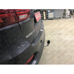 H091A GALIA Полностью оцинкованный фаркоп на Hyundai Santa Fe 2012-2018, 2018-2021, Kia Sorento 2012-2015, 2015-2020. Подрозетник убирается за бампер. Тип шара: A. Подрезка бампе