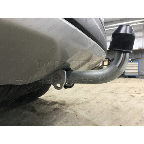 H091A GALIA Полностью оцинкованный фаркоп на Hyundai Santa Fe 2012-2018, 2018-2021, Kia Sorento 2012-2015, 2015-2020. Подрозетник убирается за бампер. Тип шара: A. Подрезка бампера. Нагрузки: 2600/120 кг, масса фаркопа 17,22 кг