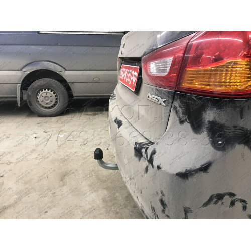 M122A GALIA Полностью оцинкованный фаркоп на Mitsubishi Eclipse Cross 2018-, Mitsubishi ASX 2010-2022 (без подрезки бампера), Citroen C4 Aircross 2012-2016, Peugeot 4008 2012-2016 (с невидимой подрезкой бампера). Тип шара: A. Нагрузки: 1600/100 кг, масса 