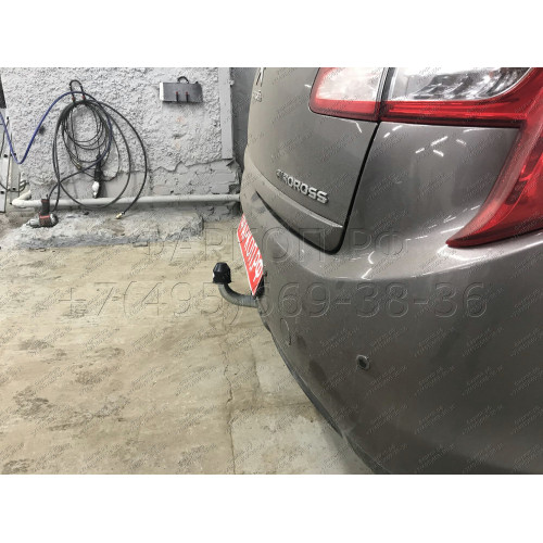 M122A GALIA Полностью оцинкованный фаркоп на Mitsubishi Eclipse Cross 2018-, Mitsubishi ASX 2010-2022 (без подрезки бампера), Citroen C4 Aircross 2012-2016, Peugeot 4008 2012-2016 (с невидимой подрезкой бампера). Тип шара: A. Нагрузки: 1600/100 кг, масса 