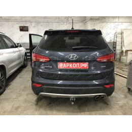 H091A GALIA Полностью оцинкованный фаркоп на Hyundai Santa Fe 2012-2018, 2018-2021, Kia Sorento 2012-2015, 2015-2020. Подрозетник убирается за бампер. Тип шара: A. Подрезка бампе