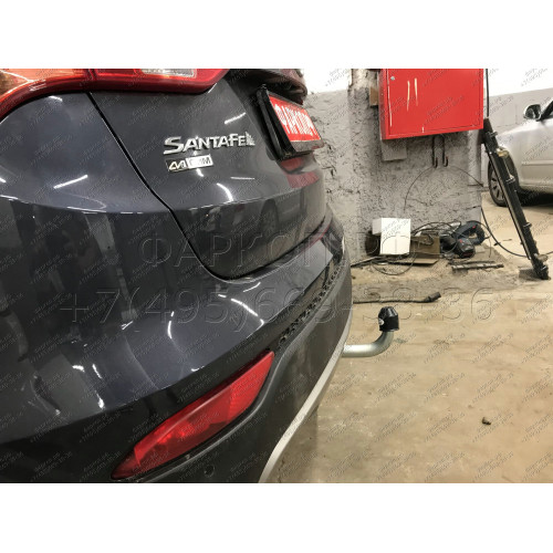 H091A GALIA Полностью оцинкованный фаркоп на Hyundai Santa Fe 2012-2018, 2018-2021, Kia Sorento 2012-2015, 2015-2020. Подрозетник убирается за бампер. Тип шара: A. Подрезка бампера. Нагрузки: 2600/120 кг, масса фаркопа 17,22 кг