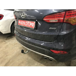 H091A GALIA Полностью оцинкованный фаркоп на Hyundai Santa Fe 2012-2018, 2018-2021, Kia Sorento 2012-2015, 2015-2020. Подрозетник убирается за бампер. Тип шара: A. Подрезка бампе