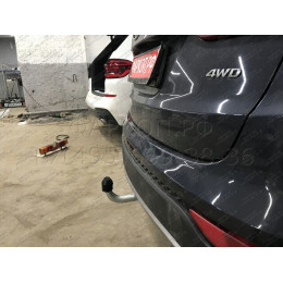 H091A GALIA Полностью оцинкованный фаркоп на Hyundai Santa Fe 2012-2018, 2018-2021, Kia Sorento 2012-2015, 2015-2020. Подрозетник убирается за бампер. Тип шара: A. Подрезка бампе