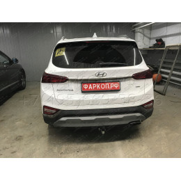 H091A GALIA Полностью оцинкованный фаркоп на Hyundai Santa Fe 2012-2018, 2018-2021, Kia Sorento 2012-2015, 2015-2020. Подрозетник убирается за бампер. Тип шара: A. Подрезка бампе