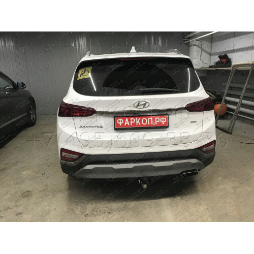 H091A GALIA Полностью оцинкованный фаркоп на Hyundai Santa Fe 2012-2018, 2018-2021, Kia Sorento 2012-2015, 2015-2020. Подрозетник убирается за бампер. Тип шара: A. Подрезка бампера. Нагрузки: 2600/120 кг, масса фаркопа 17,22 кг