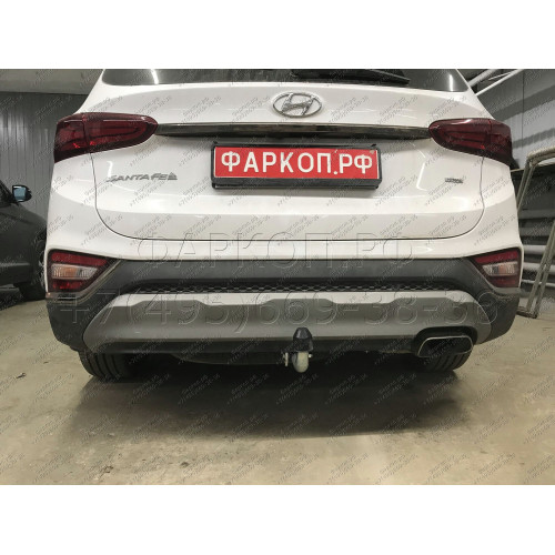 H091A GALIA Полностью оцинкованный фаркоп на Hyundai Santa Fe 2012-2018, 2018-2021, Kia Sorento 2012-2015, 2015-2020. Подрозетник убирается за бампер. Тип шара: A. Подрезка бампера. Нагрузки: 2600/120 кг, масса фаркопа 17,22 кг
