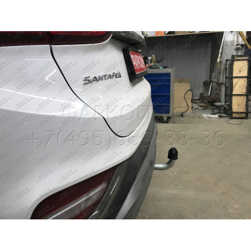 H091A GALIA Полностью оцинкованный фаркоп на Hyundai Santa Fe 2012-2018, 2018-2021, Kia Sorento 2012-2015, 2015-2020. Подрозетник убирается за бампер. Тип шара: A. Подрезка бампера. Нагрузки: 2600/120 кг, масса фаркопа 17,22 кг