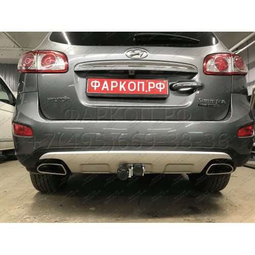 H069C GALIA Полностью оцинкованный фаркоп на Hyundai Santa Fe 2006-2012, Kia Sorento 2009-2012. Тип шара: C (горизонтальный съемный). Подрезка бампера. Нагрузки: 2500/100 кг, масса фаркопа 20,37 кг