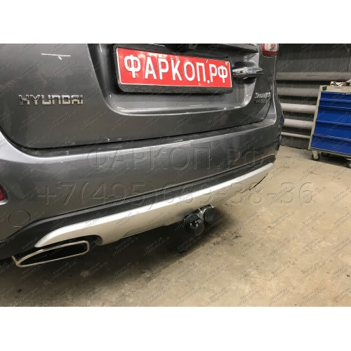 H069C GALIA Полностью оцинкованный фаркоп на Hyundai Santa Fe 2006-2012, Kia Sorento 2009-2012. Тип шара: C (горизонтальный съемный). Подрезка бампера. Нагрузки: 2500/100 кг, масса фаркопа 20,37 кг