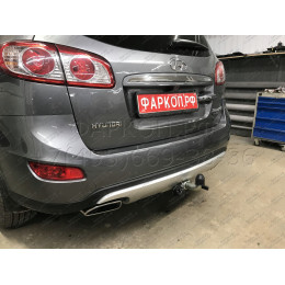 H069C GALIA Полностью оцинкованный фаркоп на Hyundai Santa Fe 2006-2012, Kia Sorento 2009-2012. Тип шара: C (горизонтальный съемный). Подрезка бампера. Нагрузки: 2500/100 кг