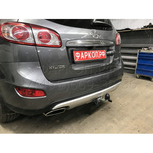 H069C GALIA Полностью оцинкованный фаркоп на Hyundai Santa Fe 2006-2012, Kia Sorento 2009-2012. Тип шара: C (горизонтальный съемный). Подрезка бампера. Нагрузки: 2500/100 кг, масса фаркопа 20,37 кг